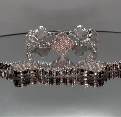 Iced Clover 3mm Tennis Bracelet