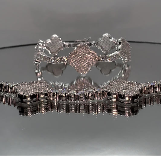 Iced Clover 3mm Tennis Bracelet