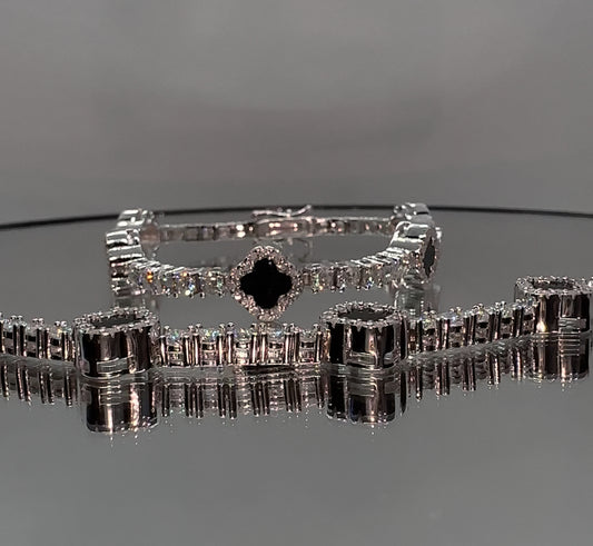 Clover Enamel 3mm Tennis Bracelet