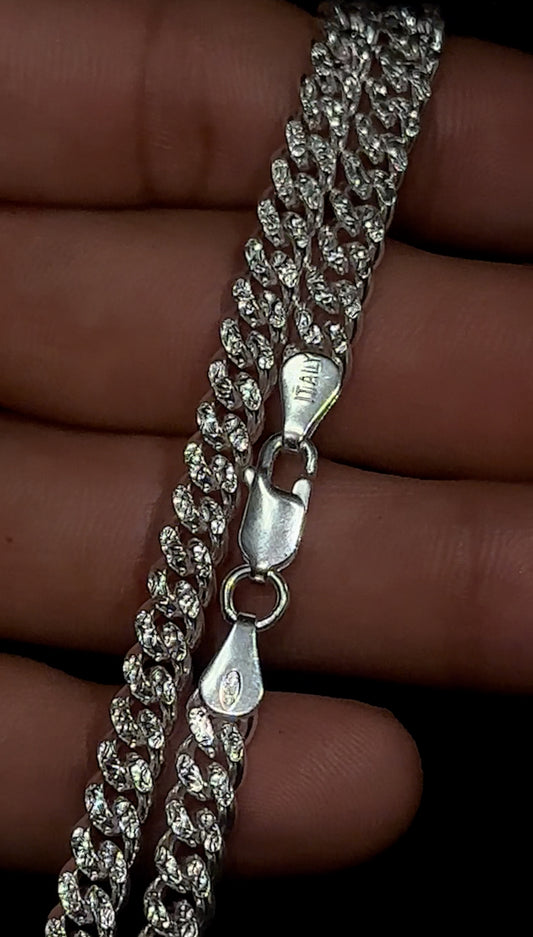 Solid .925 Silver Diamond Cut Cubanlink