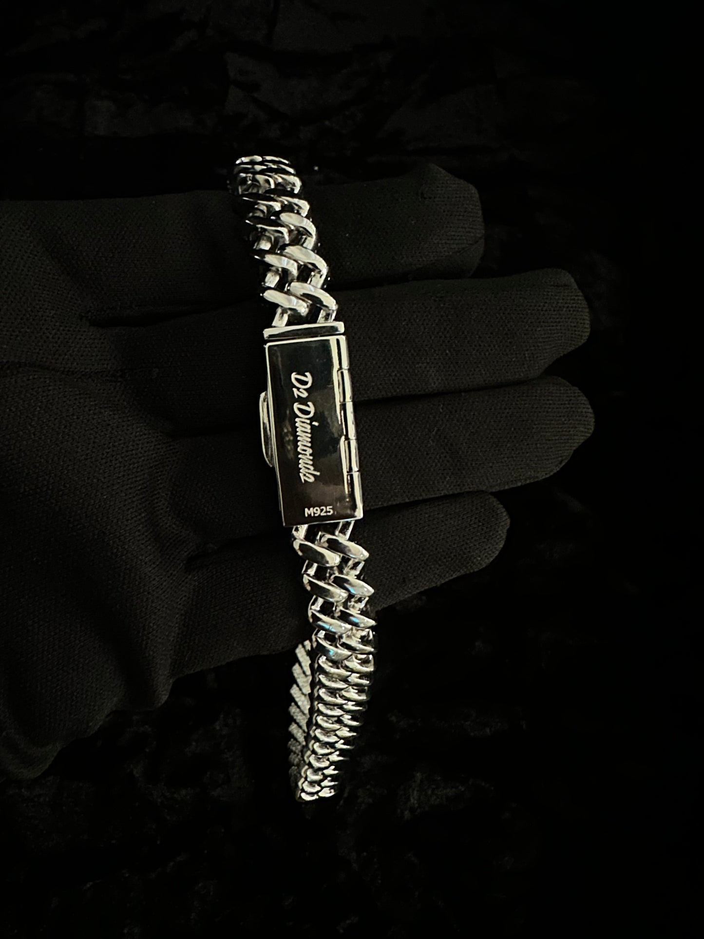12mm Solid .925 Sterling Silver Moissanite Cuban Link Chain