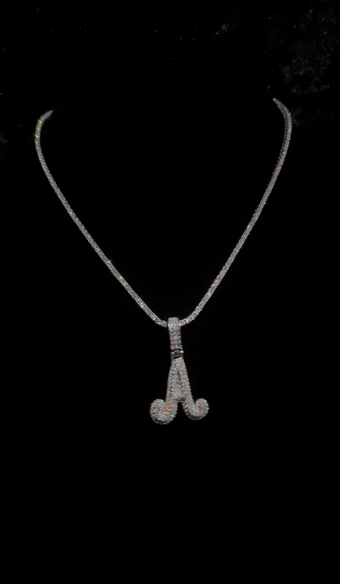 A-Z Letter Pendant & 2mm Tennis Chain