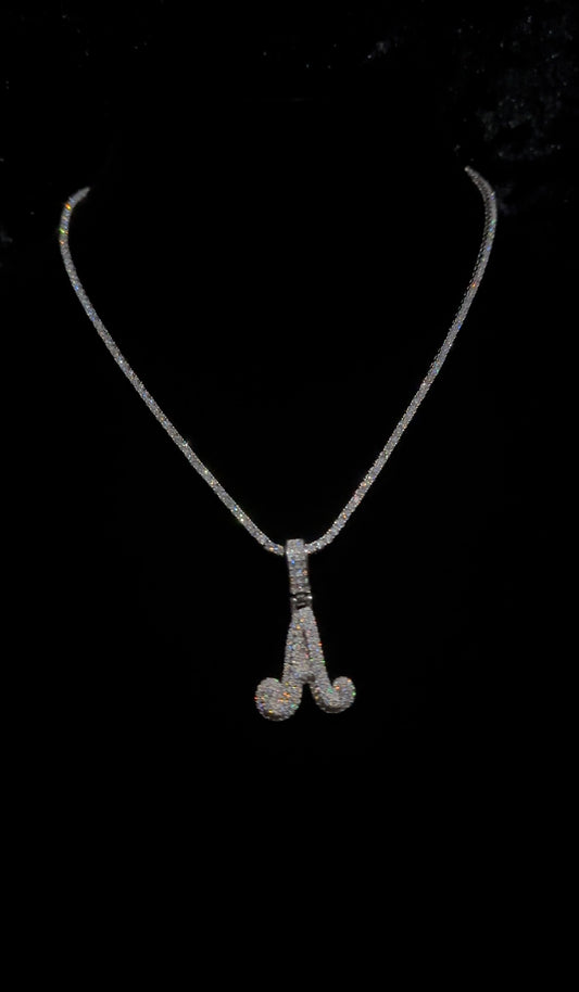A-Z Letter Pendant & 2mm Tennis Chain