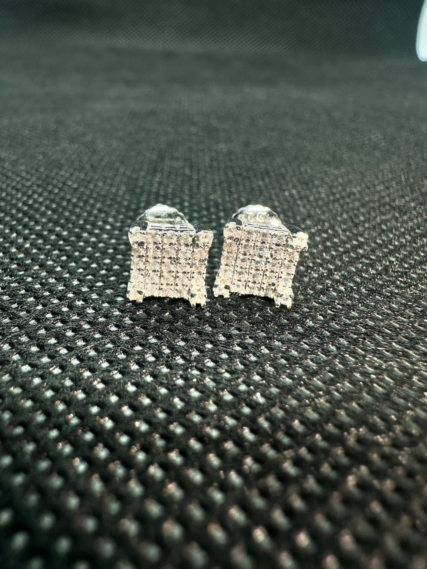 Icy Square .925 Sterling Silver Moissanite Earrings