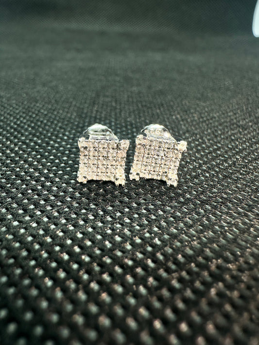 Icy Square .925 Sterling Silver Moissanite Earrings