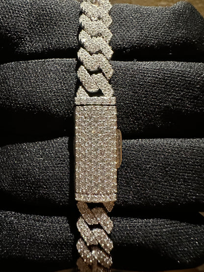 8mm .925 Silver & Moissanite Cuban Link Chain/Bracelet