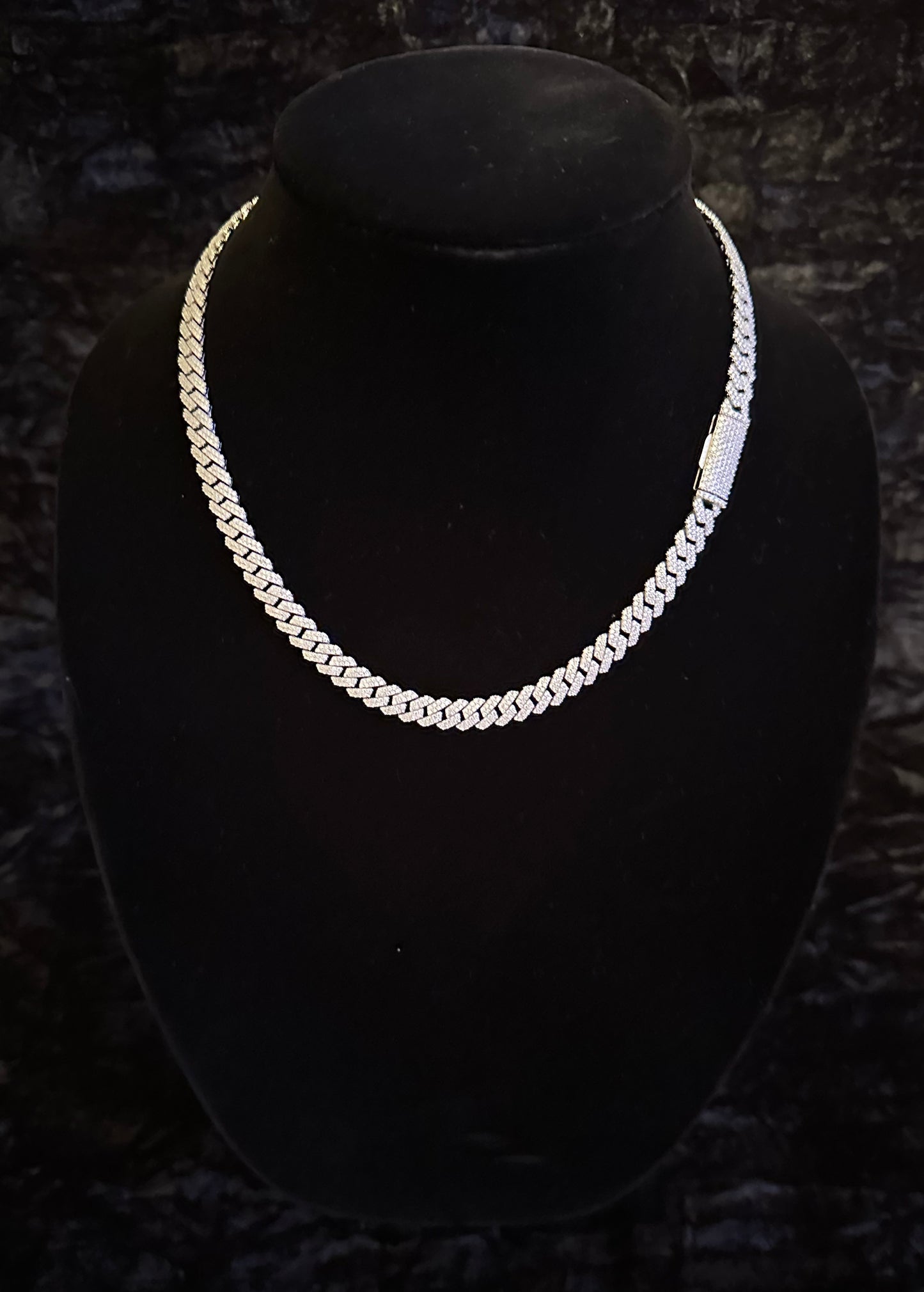 8mm .925 Silver & Moissanite Cuban Link Chain/Bracelet