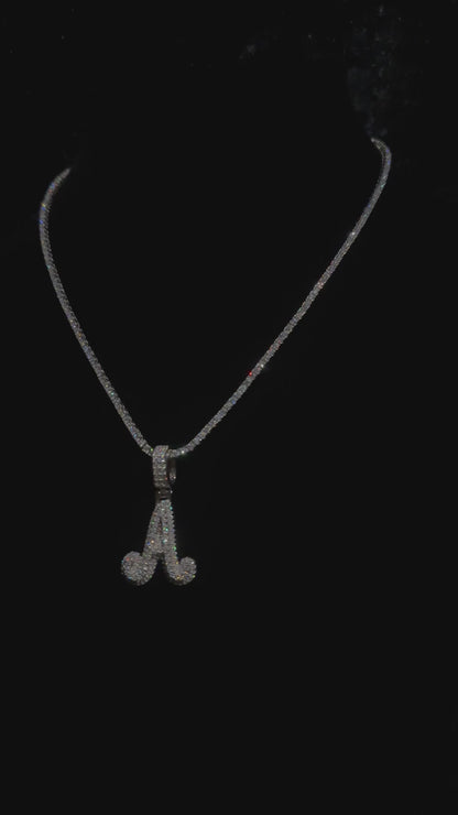 A-Z Letter Pendant & 2mm Tennis Chain