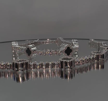 Clover Enamel 3mm Tennis Bracelet