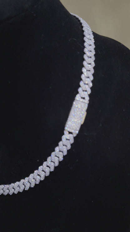 8mm .925 Silver & Moissanite Cuban Link Chain/Bracelet