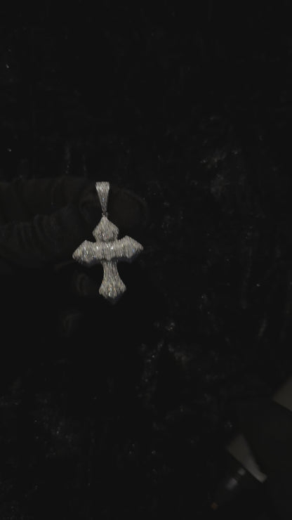 Iced Out Moissanite Cross