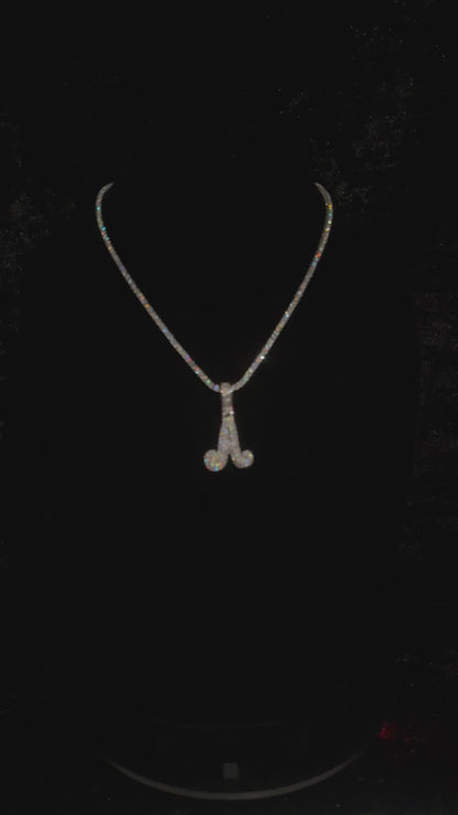 A-Z Letter Pendant & 2mm Tennis Chain