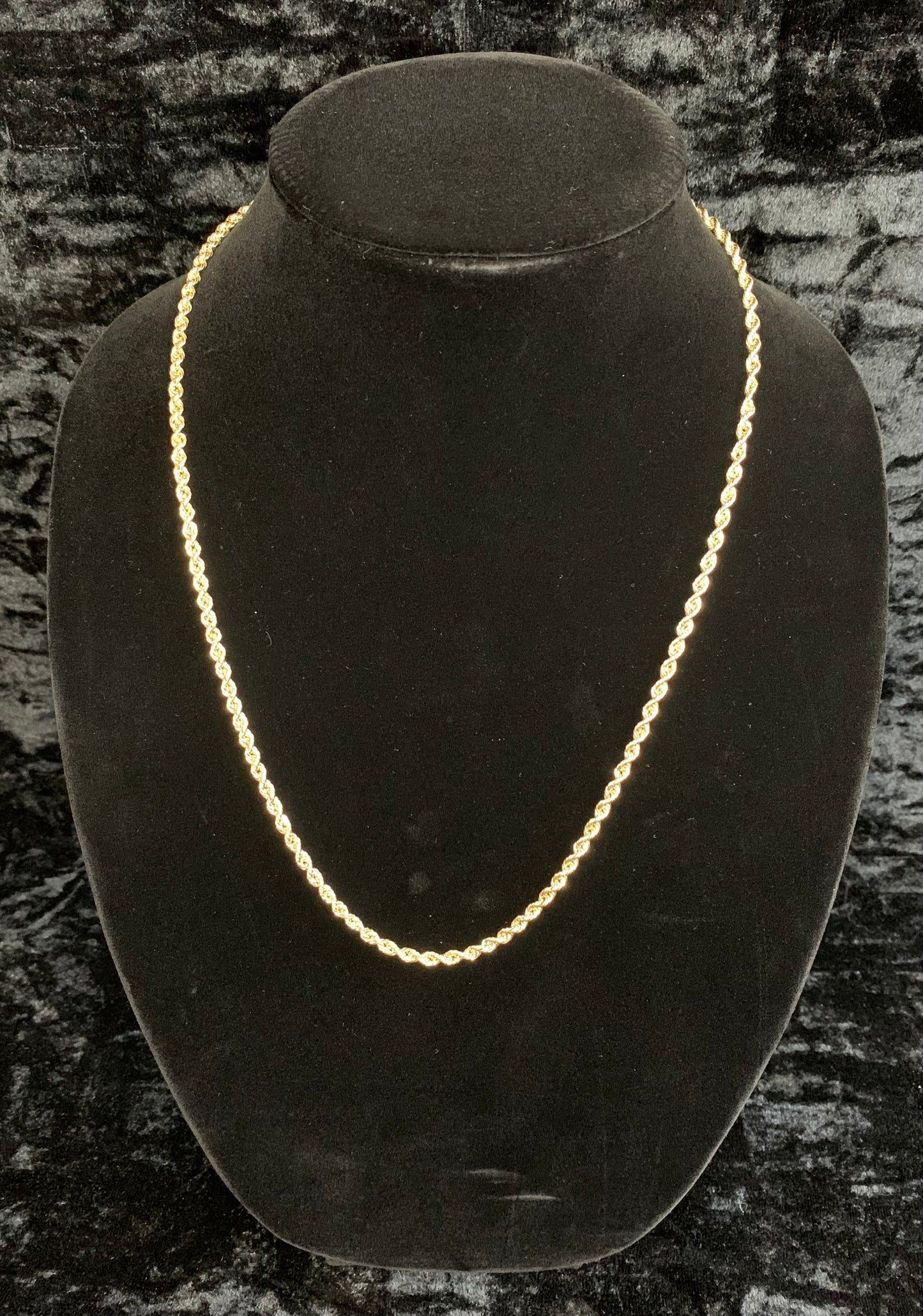 HOLLOW 10k Gold Diamond Cut Rope Chain