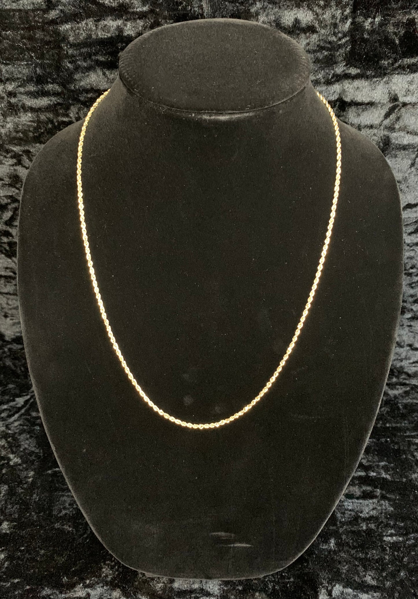 HOLLOW 10k Gold Diamond Cut Rope Chain