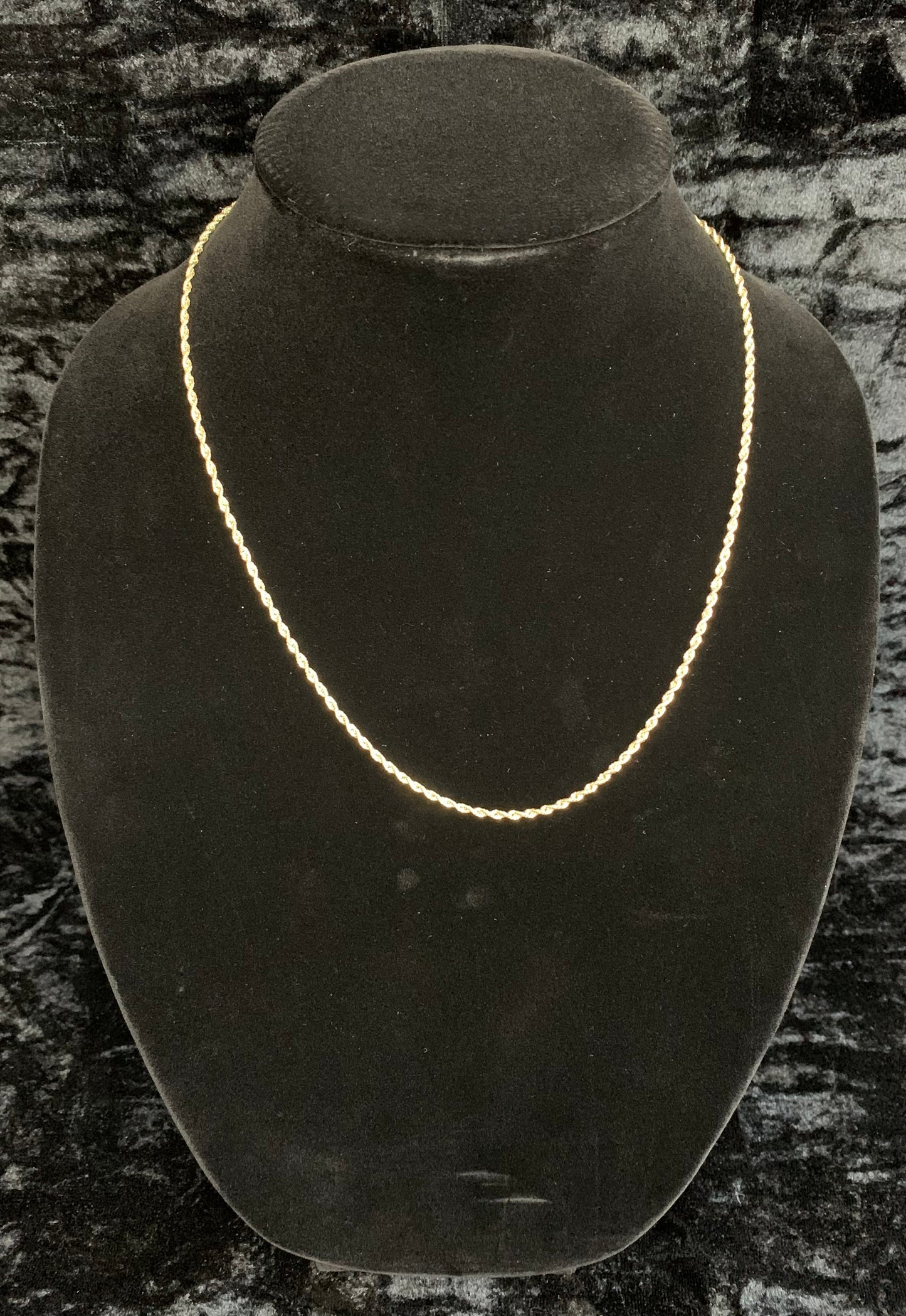 HOLLOW 10k Gold Diamond Cut Rope Chain
