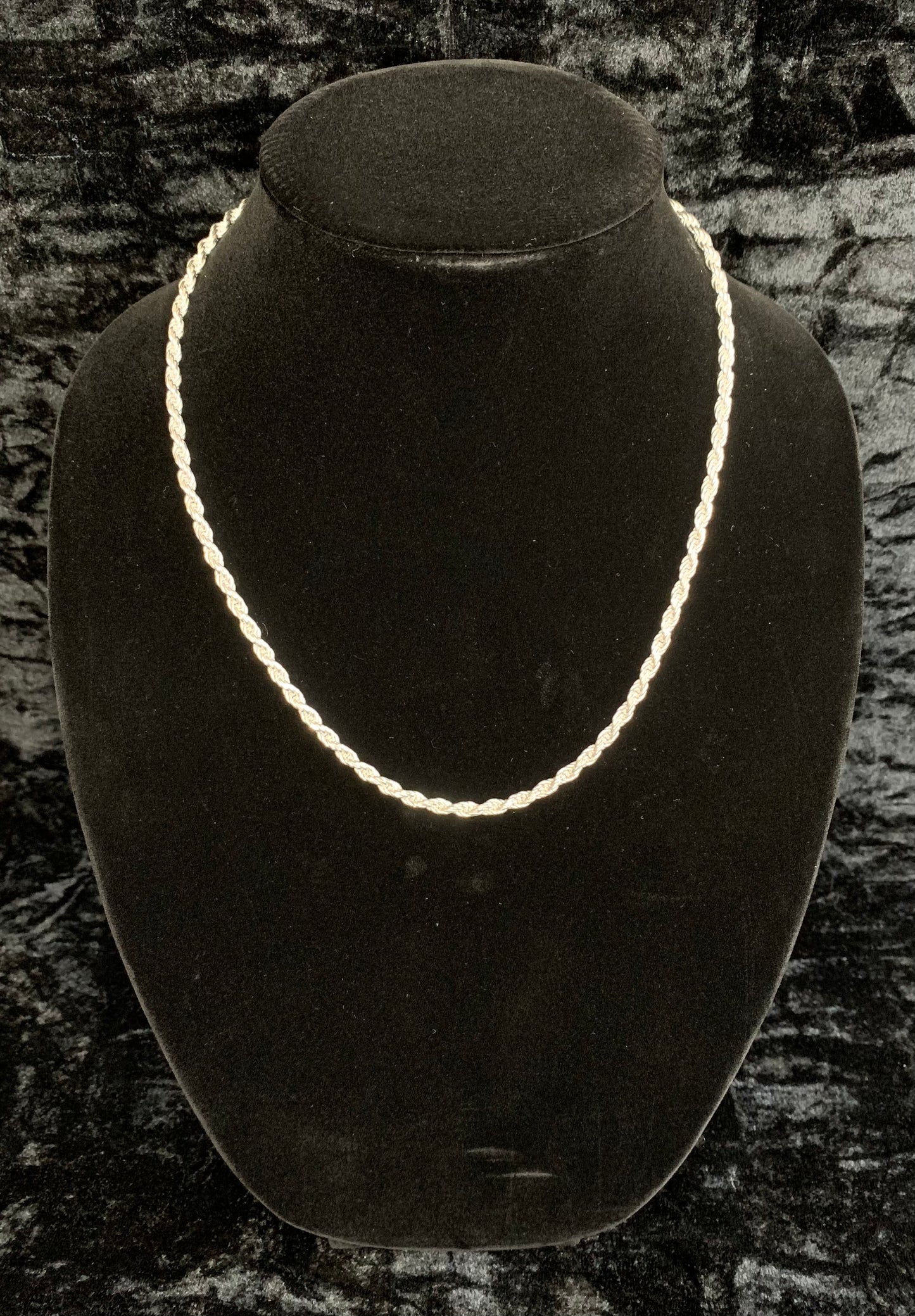 SOLID .925 Sterling Silver Diamond Cut Rope Chain