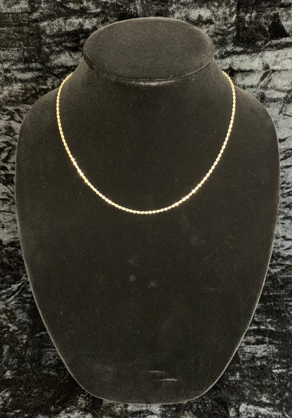 HOLLOW 10k Gold Diamond Cut Rope Chain